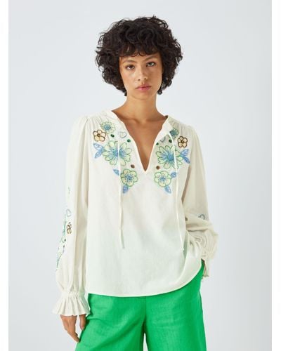 FABIENNE CHAPOT Caroline Floral Embroidered Top - Green