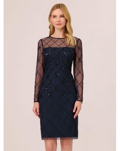 Adrianna Papell Papell Studio Embellished Cocktail Dress - Blue