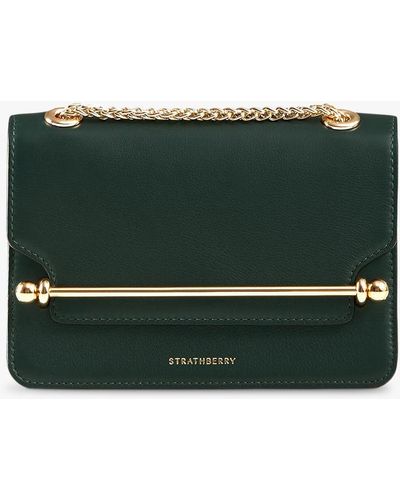 Strathberry East/west Mini Leather Cross Body Bag - Green