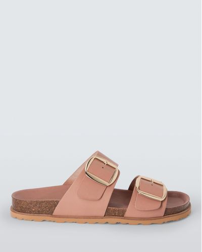 John Lewis Lagos Leather Double Buckle Footbed Sandals - Pink