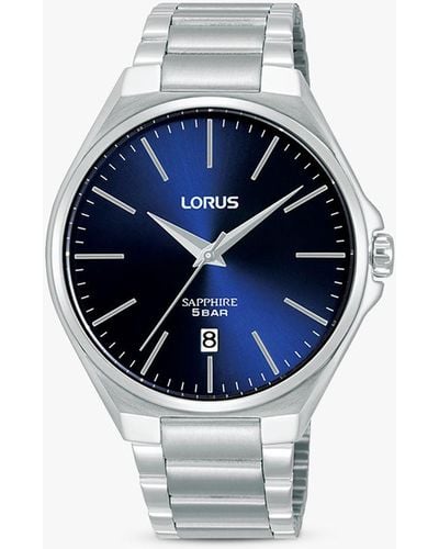 Lorus Sapphire Date Bracelet Strap Watch - Blue