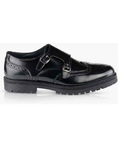 Silver Street London Montreal Leather Strap Detail Formal Shoes - Black