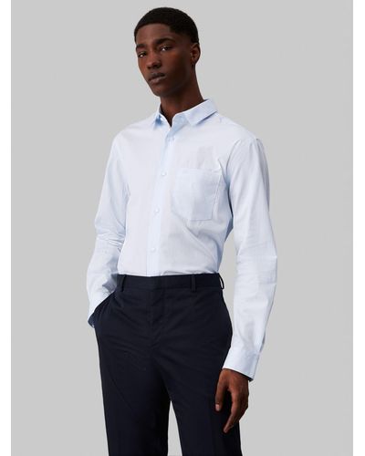 Calvin Klein Poplin Stretch Cotton Shirt - White