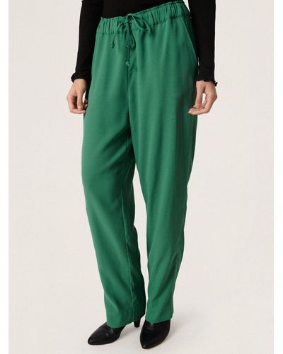 Soaked In Luxury Shirley Wide Leg Casual Trousers - Green
