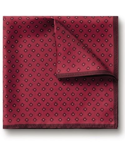 Charles Tyrwhitt Printed Silk Pocket Square - Red