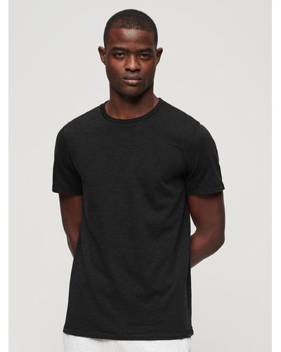 Superdry Crew Neck Slub Short Sleeved T-shirt - Black