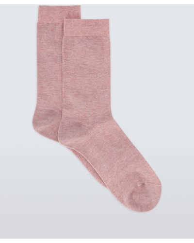 John Lewis Cotton Cashmere Blend Ankle Socks - Pink