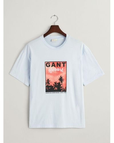 GANT Washed Graphic Short Sleeve T-shirt - White