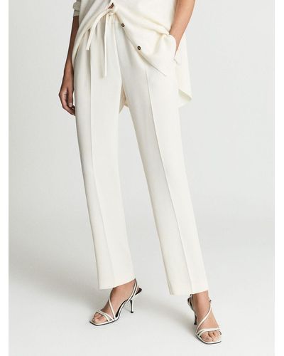 Reiss Petite Hailey Cropped Trousers - Natural