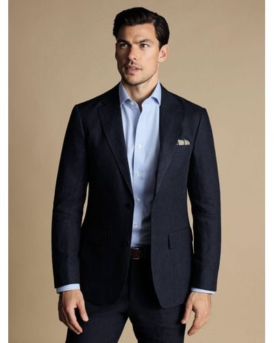 Charles Tyrwhitt Slim Fit Linen Suit Jacket - Blue