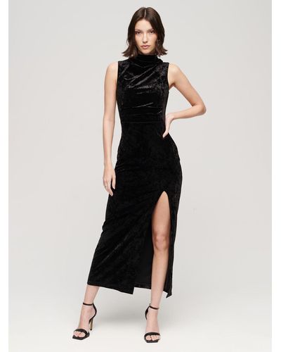 Superdry Velvet Maxi Dress - Black