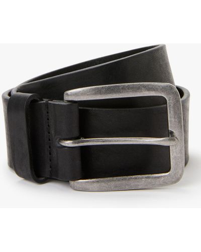 John Lewis Made In Italy Leather Jeans Belt - Black