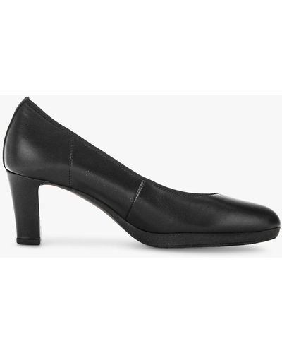 Gabor Kimi Leather Court Shoes - Black