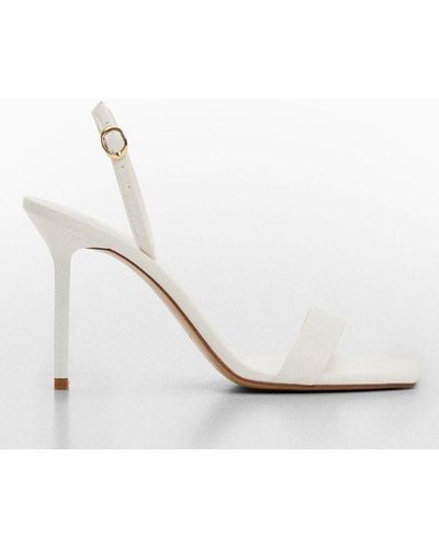 Mango Katia Strappy High Heeled Sandals - White