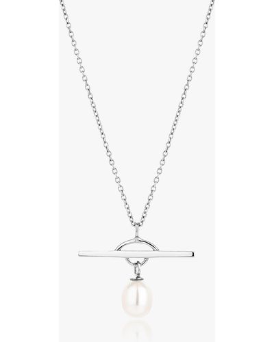 Claudia Bradby Chakra Freshwater Pearl Pendant Necklace - White