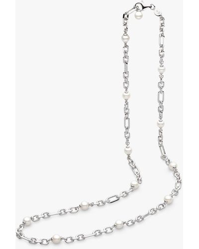 Kit Heath Revival Astoria Figaro Freshwater Pearl Station Collar Lariat Necklace - Metallic