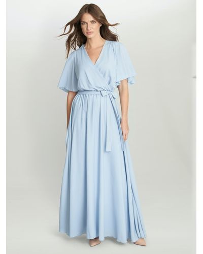 Gina Bacconi Crissy Chiffon Wrap Maxi Dress - Blue