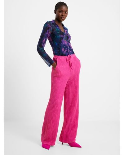 French Connection Tash Textured Trousers - Pink
