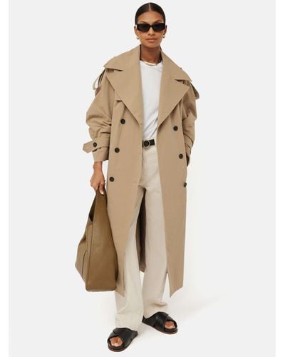 Jigsaw Oversized Cotton Trench Coat - Natural