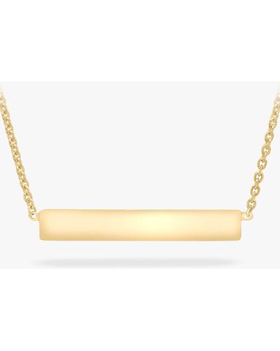 Ib&b Personalised Small Horizontal Bar Initial Pendant Necklace - Metallic