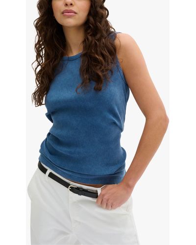 My Essential Wardrobe Ace Ribbed Jersey Vest Top - Blue