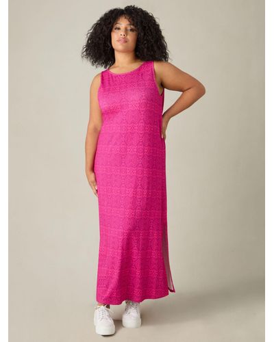 Live Unlimited Geometric Jersey Maxi Dress - Pink