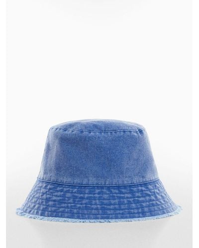 Mango Denim Bucket Hat - Blue