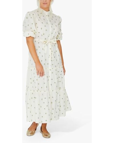 A-View Kate Tiered Floral Maxi Dress - White