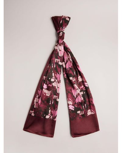 Ted Baker Davinni Silk Abstract Print Scarf - Red