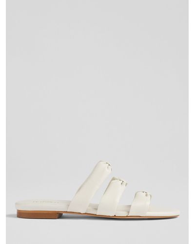 LK Bennett Jayla Triple Strap Flat Sandals - White