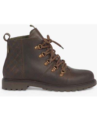 Barbour Keswick Leather Waterproof Ankle Boots - Brown