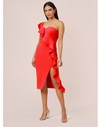 Adrianna Papell Aidan By Knit Crepe Cocktail Dress - Red