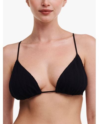 Chantelle Pulp Swimwear Textured Triangle Bikini Top - Black