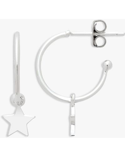 Estella Bartlett Star Drop Hoop Earrings - Metallic