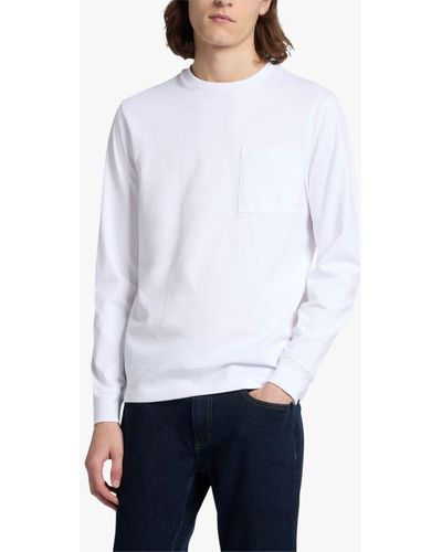 Farah Burt Long Sleeve Organic Cotton T-shirt - White
