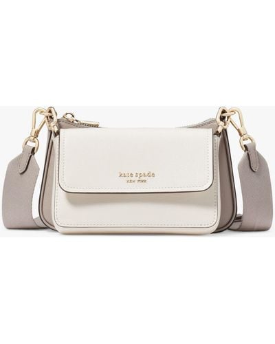 Kate Spade Double Up Leather Cross Body Bag - Natural