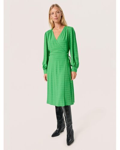 Soaked In Luxury Catina Wrap Dress - Green