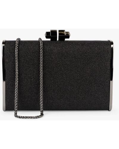 Paradox London Devica Glitter Box Clutch Bag - Black