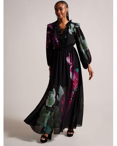Ted Baker Gionnna Floral Maxi Dress - Black