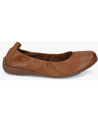 Josef Seibel Fenja 01 Leather Ballet Court Shoes - Brown