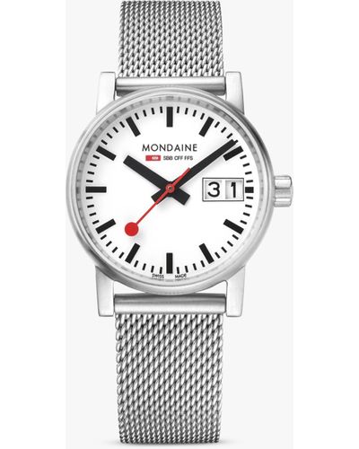 Mondaine Mse-30210-sm Evo2 Stainless Steel Watch - Metallic