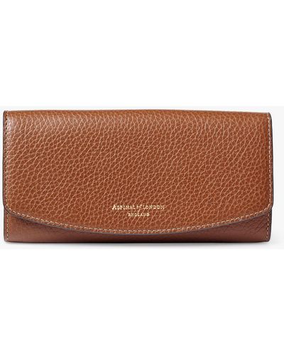 Aspinal of London Essential Pebble Leather Purse - Brown
