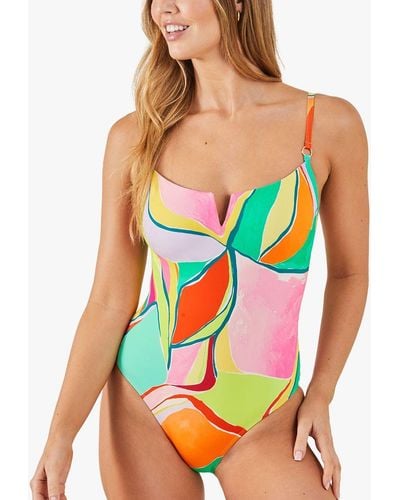 Accessorize Abstract Print Swimsuit - Black