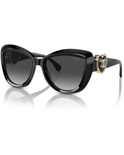 Chanel Cat Eye Sunglasses Ch5517 Black/grey Gradient