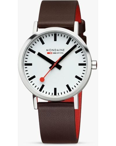 Mondaine A660.30360.11sbgv Sbb Classic Vegan Leather Strap Watch - White