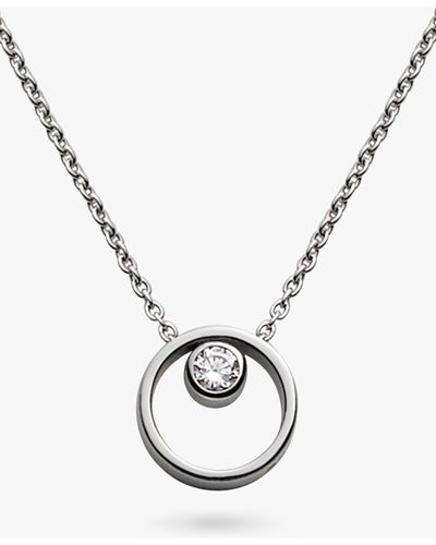 Skagen Elin Crystal Circle Necklace - Metallic