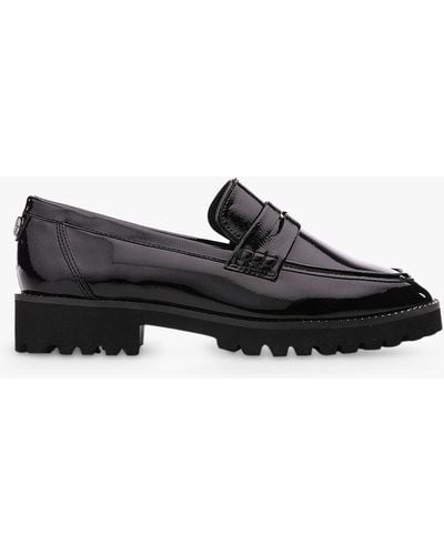 Moda In Pelle Calfie Patent Leather Loafers - Black