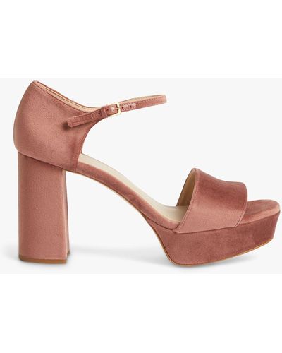 Ted Baker Auritaa Velvet Heeled Platform Sandals - Pink