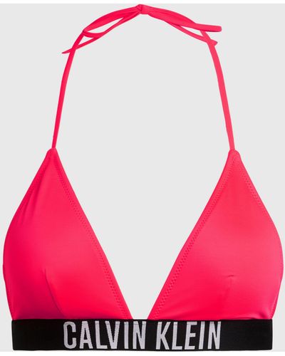 Calvin Klein Intense Power Triangle Bikini Top - Red