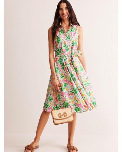 Boden Amy Sleeveless Tropical Paradise Dress - Green
